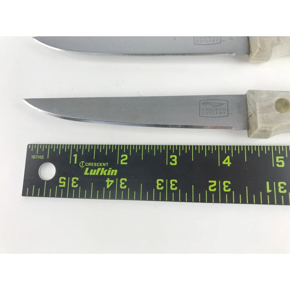 Lot of 6 - Chicago Cutlery 3112M Steak Knives Wood Handle Kitchen Slicing‎